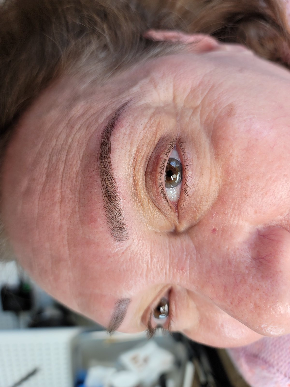 Nano brows on mature skin
